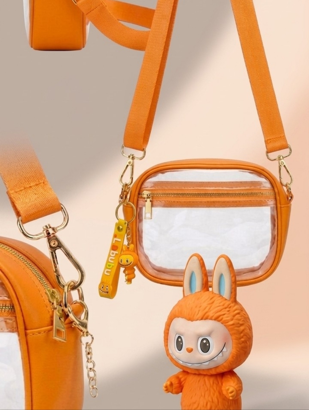 Clear Crossbody Bag- ORANGE